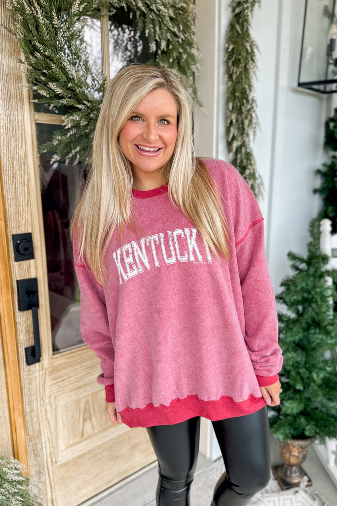 Kentucky Inside Out Black Long Sleeve Sweatshirt Top RED - Be You Boutique