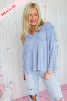 Cloud Mineral Washed Heart Patch Knit Pullover - Be You Boutique