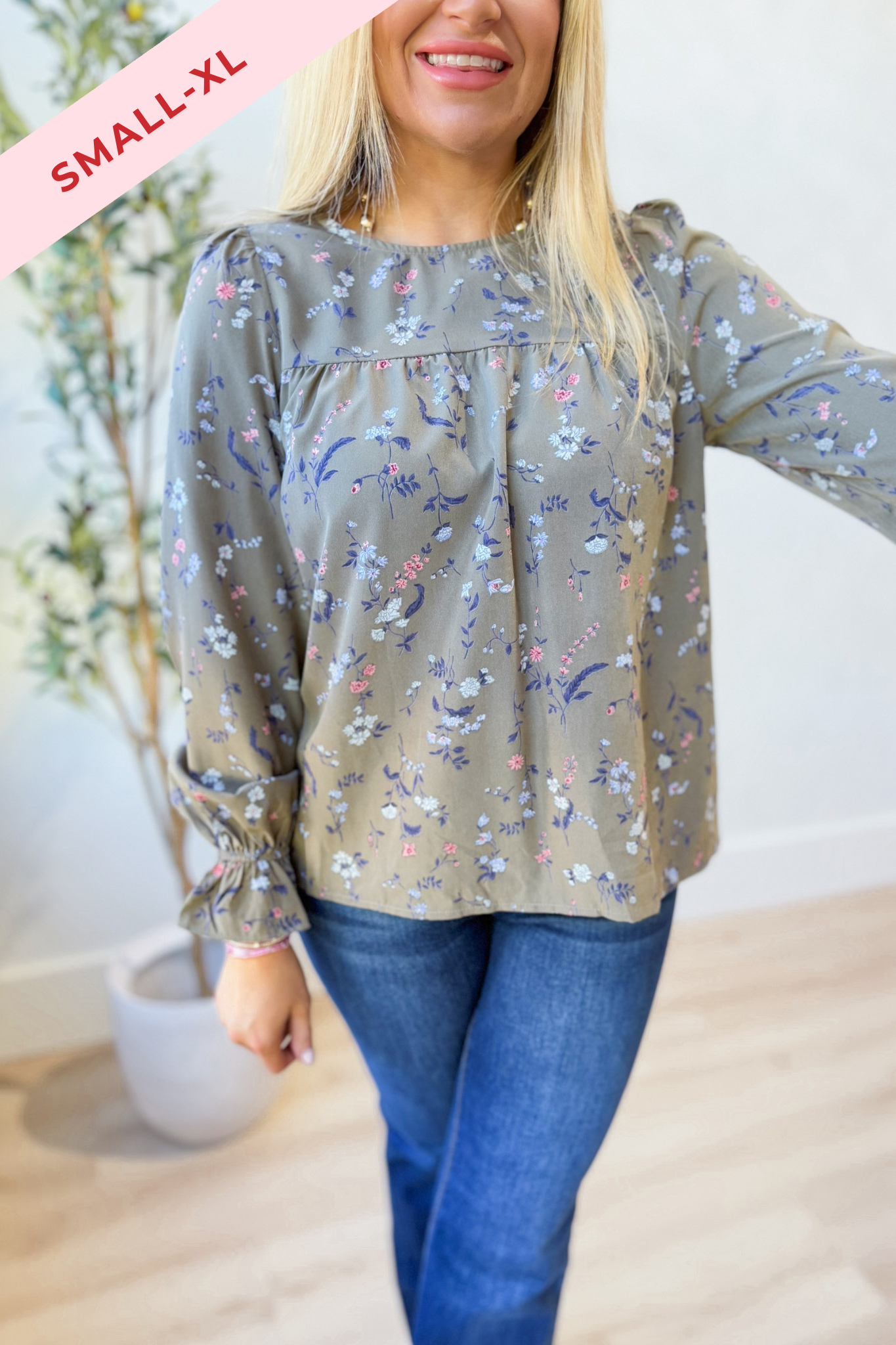 Mary Ruffled Hem Floral Blouse - Be You Boutique