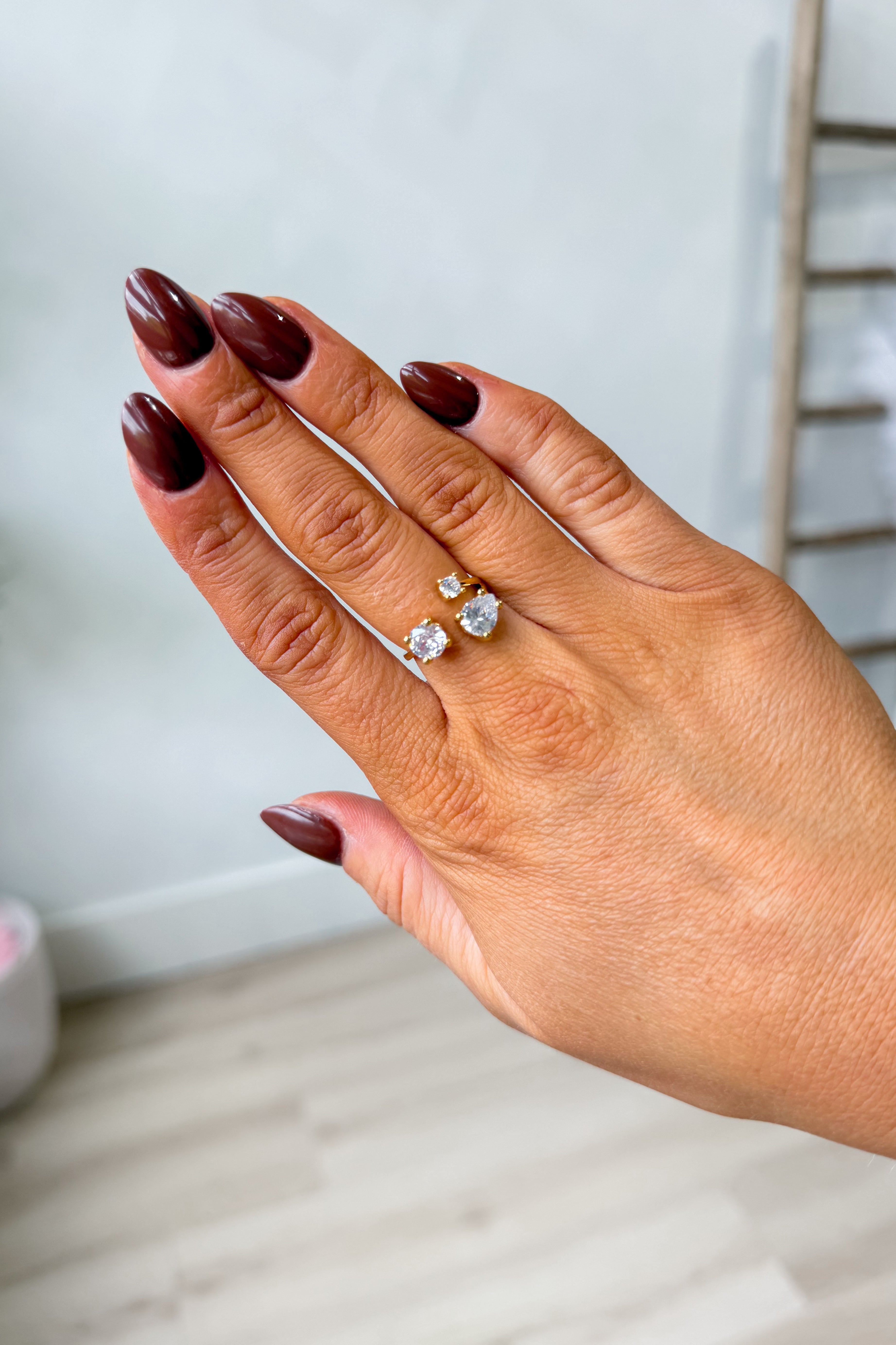 Caroline Hill Randi Crystal Ring featuring sparkling crystal accents in a stylish silver-tone jewelry design.