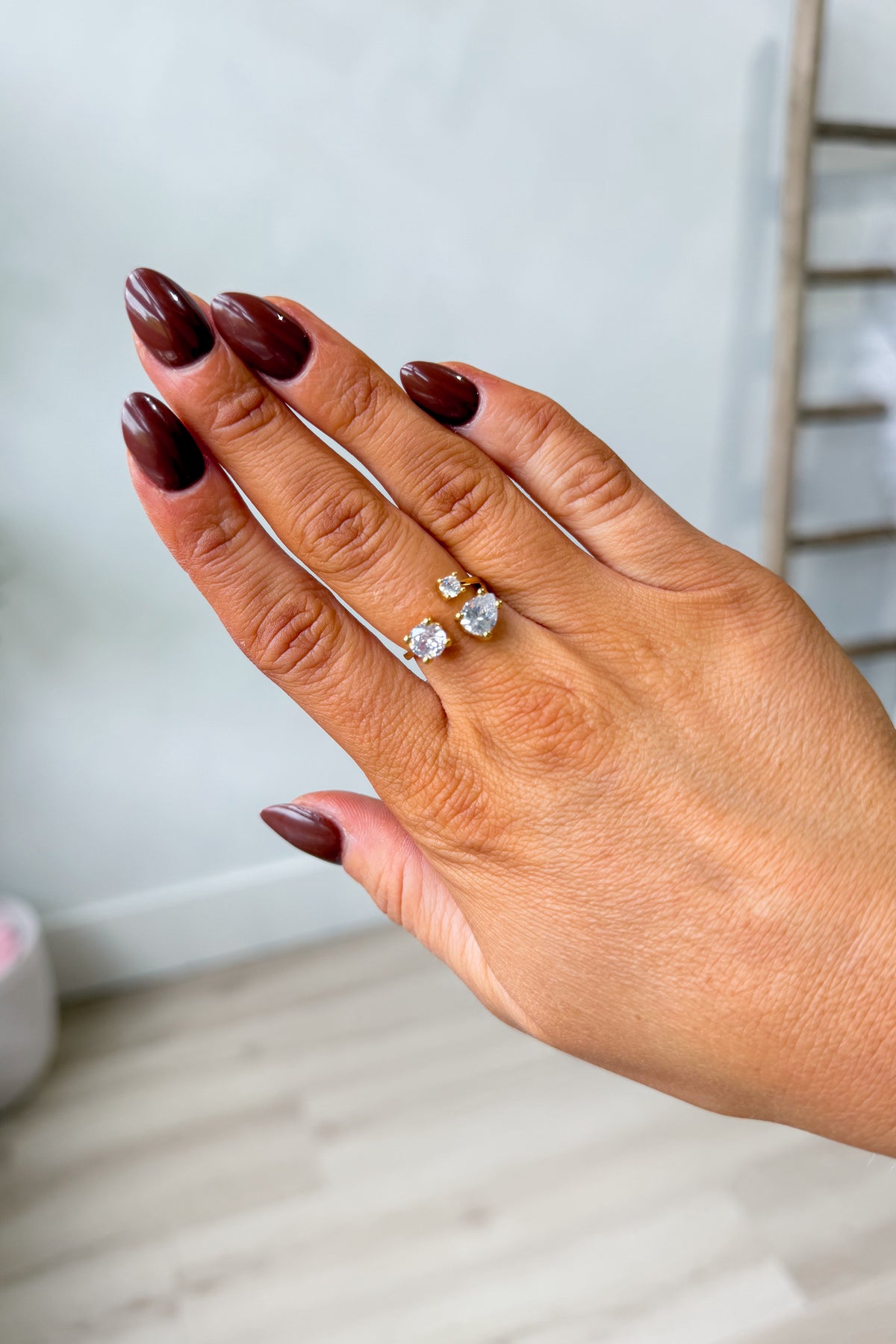 Caroline Hill Randi Crystal Ring featuring sparkling crystal accents in a stylish silver-tone jewelry design.