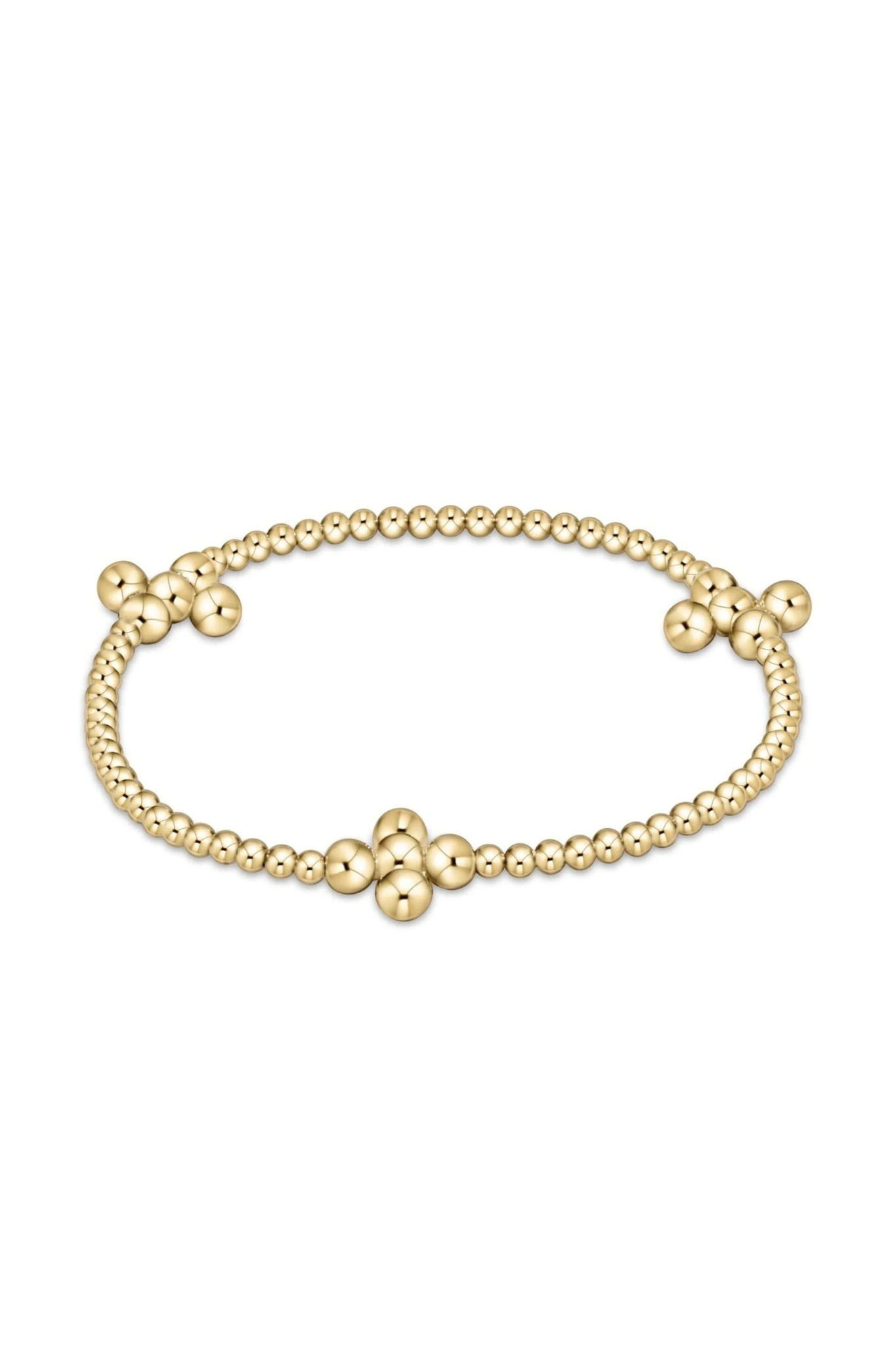 Enewton 2.5mm Signature Cross 4mm Beaded Gold Bracelet - Be You Boutique
