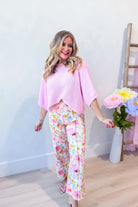 ENTRO Nick Botanical floral printed 156 pants featuring a vibrant botanical design and relaxed fit.