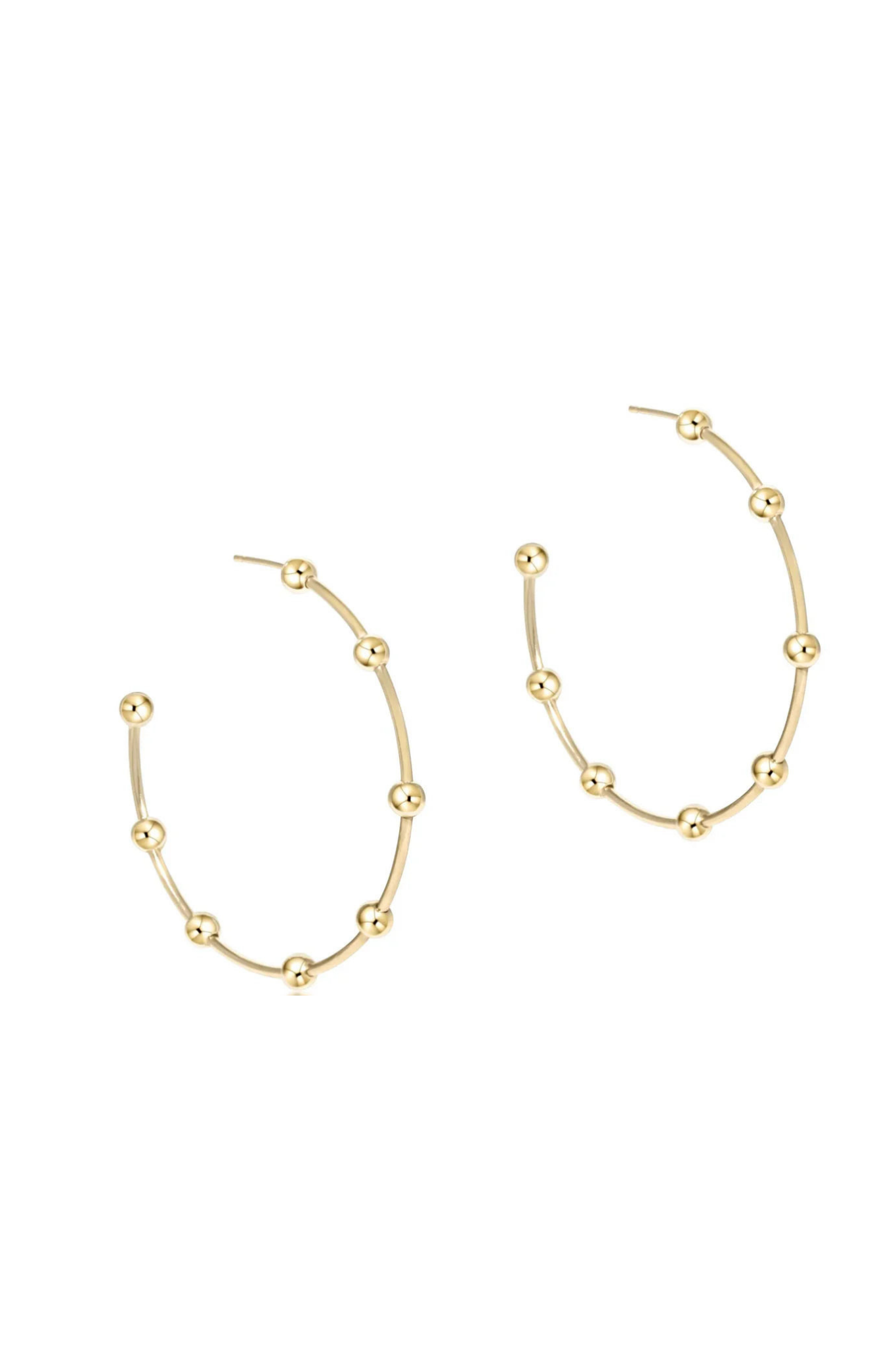 Enewton 1.5” Beaded Simplicity Gold Post Hoop - Be You Boutique