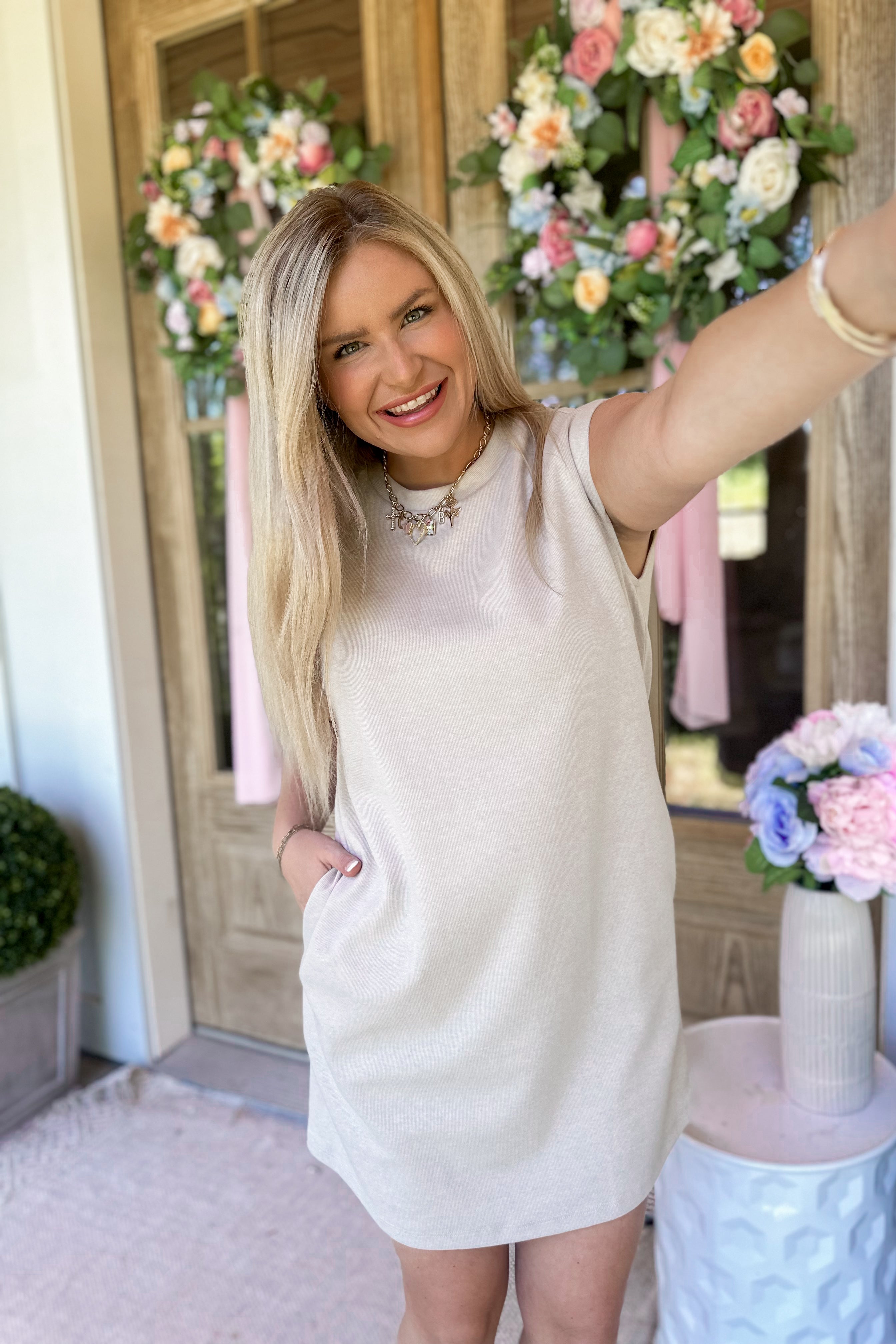 Gloria Sleeveless Knit Shift Dress - Be You Boutique