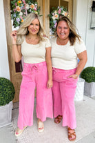 Bradley Mineral Washed Terry Knit Wide Leg Pants - Be You Boutique
