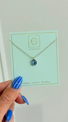 Enewton 16-inch classic birthstone necklace featuring a sparkling gemstone pendant on a silver chain.