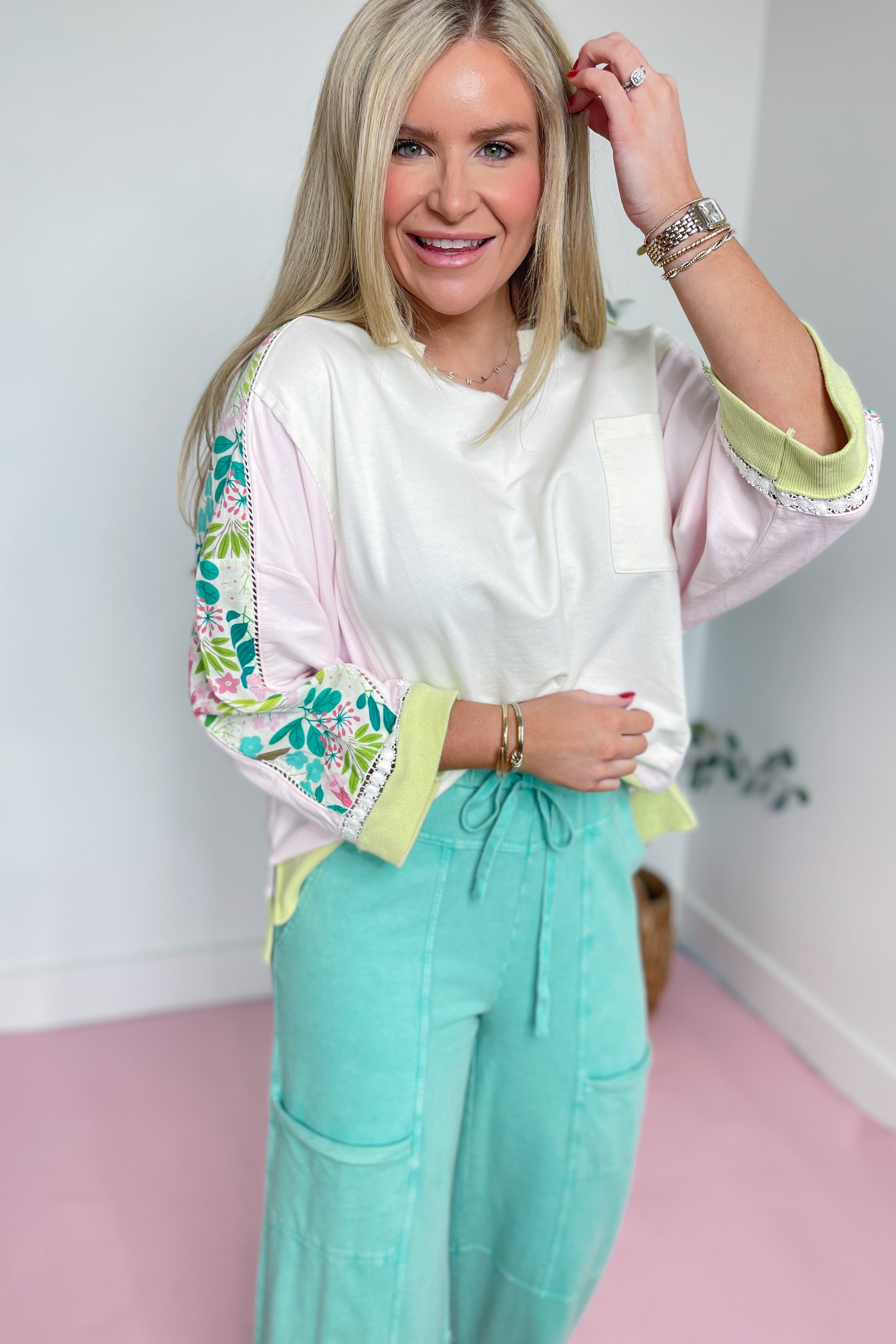 Cierra Color Block Long Sleeve Top - Be You Boutique