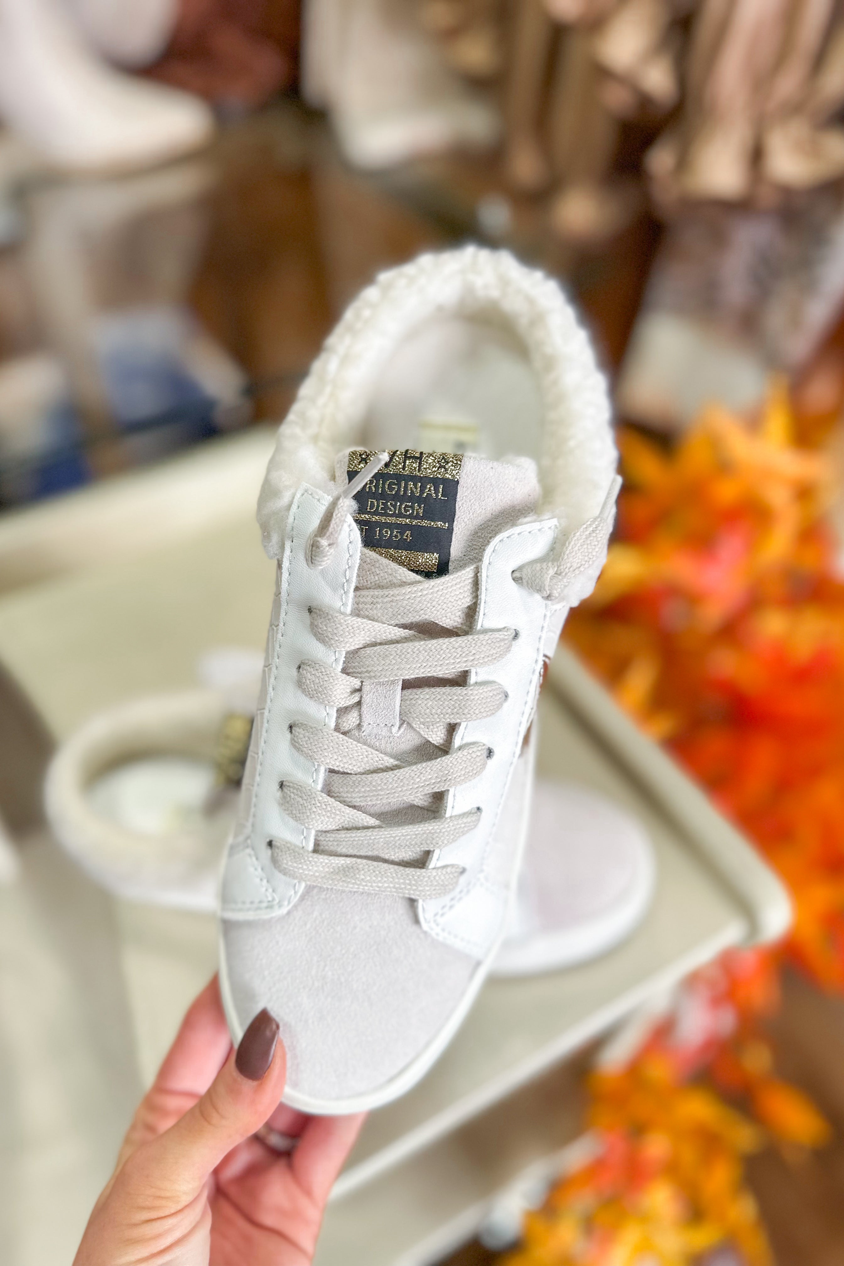 Vintage Havana Hearty 14 Nude Croco Fur Slide On Low Top Sneaker - Be You Boutique