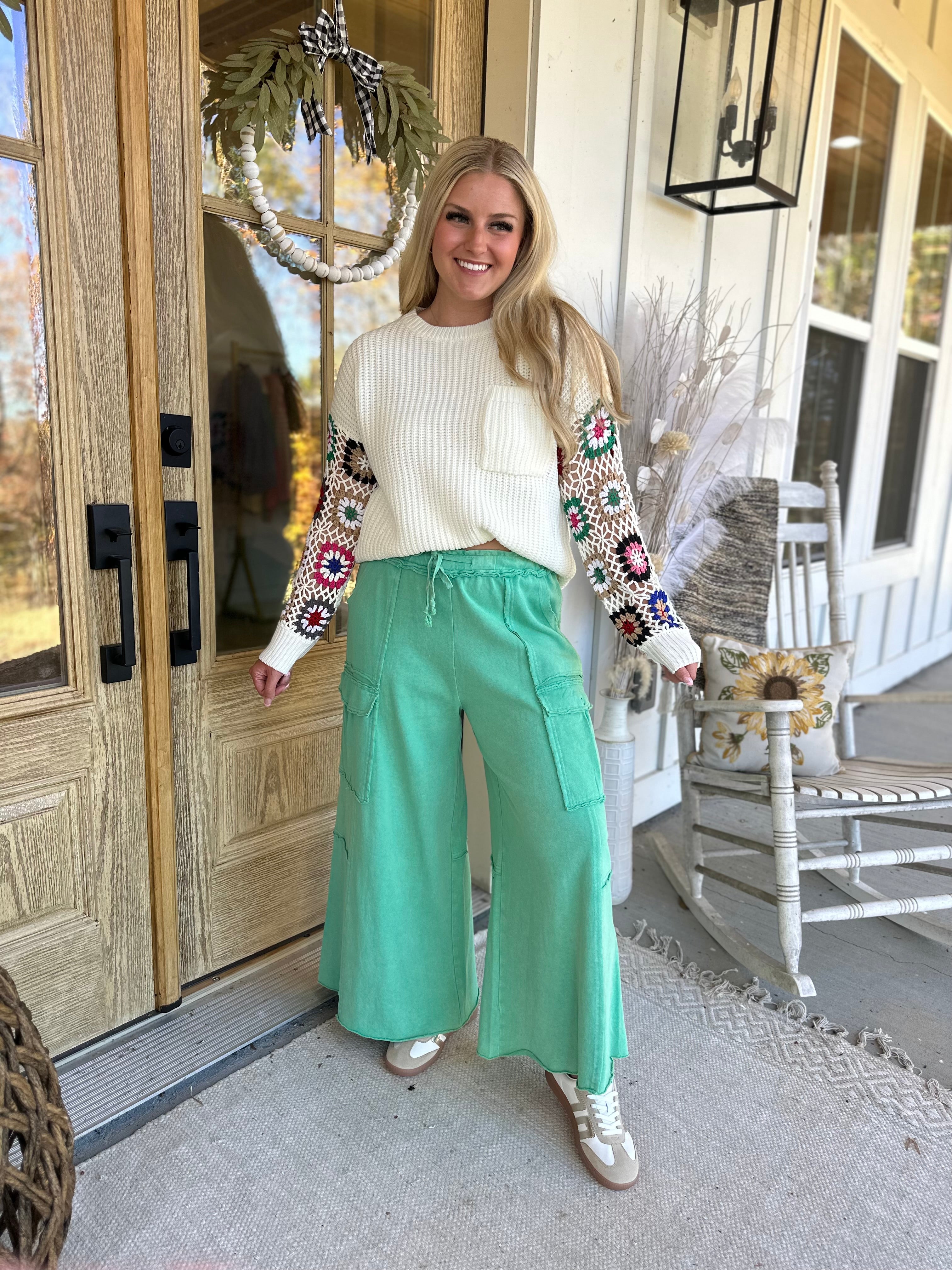 Mateo Mineral Washed Wide Leg Cargo Pants [S-3X] - Be You Boutique