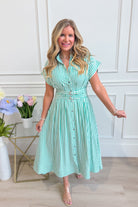 Lauren Pin Striped Tie Waist Dress - Be You Boutique