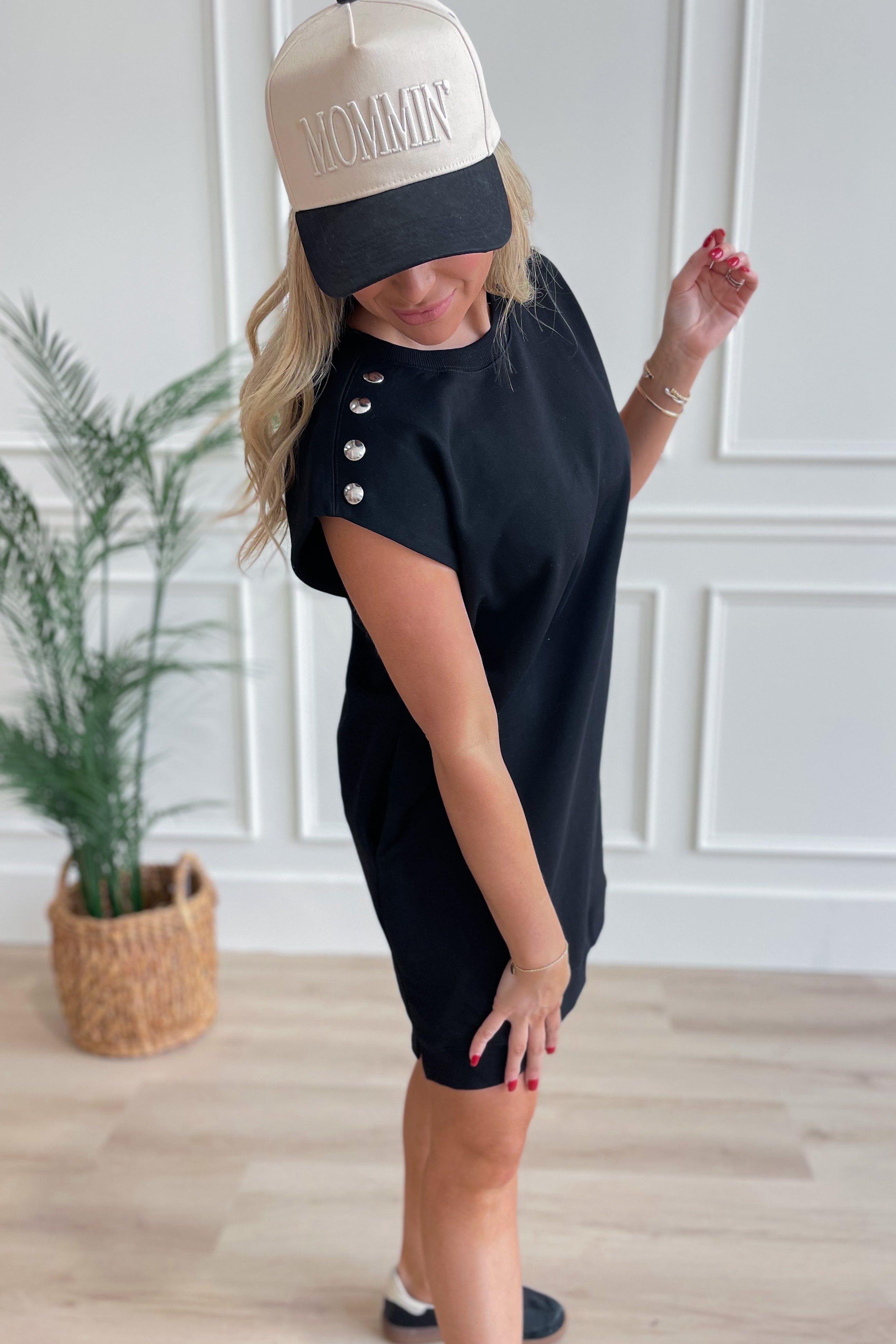 Vinnie Shoulder Studded Sleeveless Dress - Be You Boutique