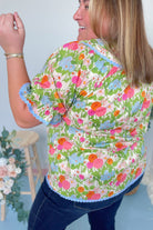 Kinlee Floral Medallion Puff Sleeve Top - Be You Boutique