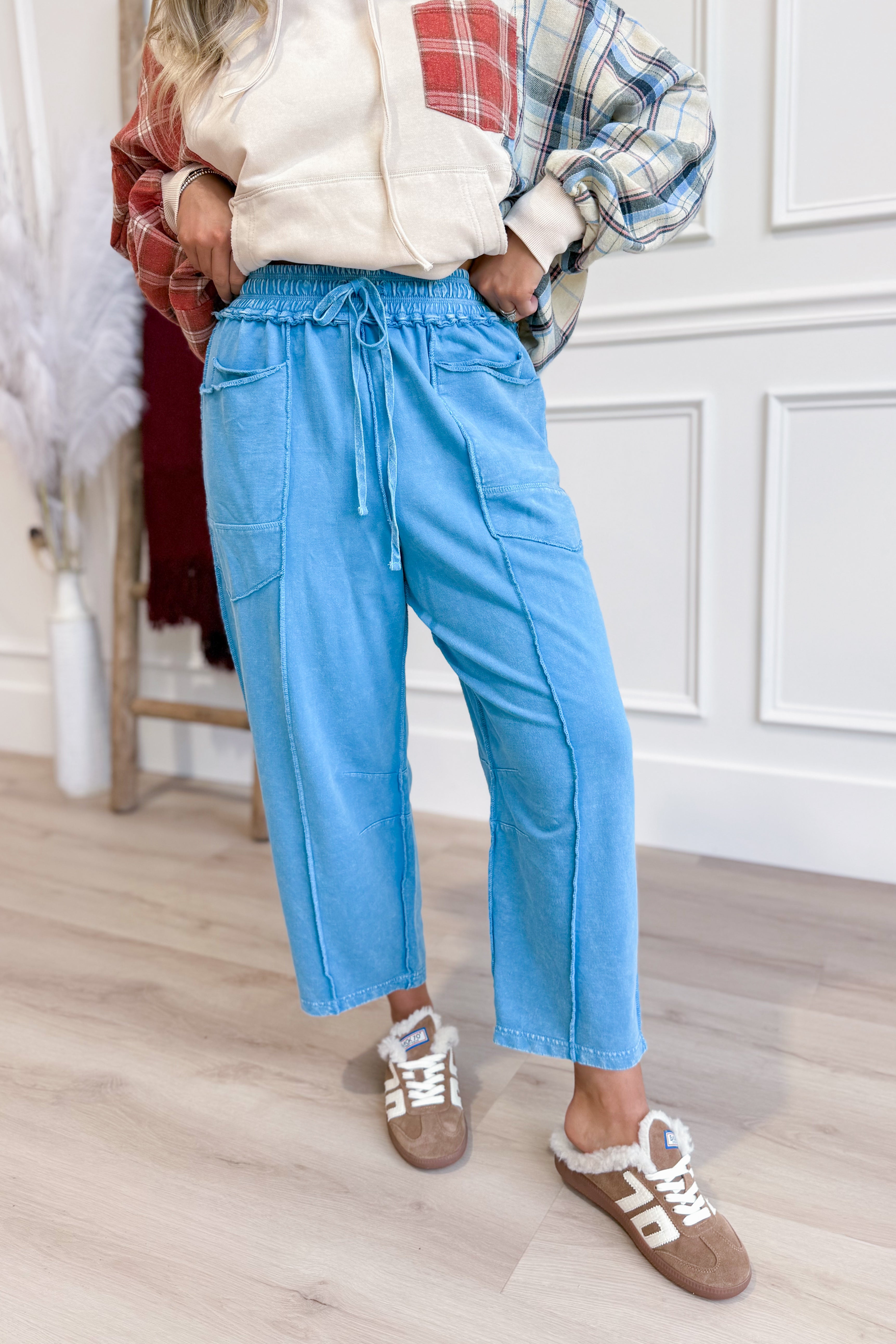 Vinny Mineral Washed Terry Knit Pant - Be You Boutique