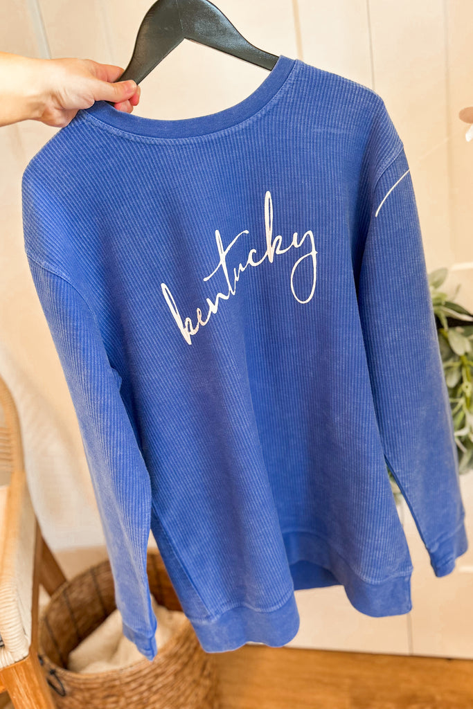 Kentucky Royal Blue Corded Sweatshirt - Be You Boutique