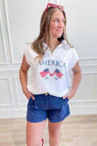 Thomas American Embroidered Half Zip Pullover - Be You Boutique