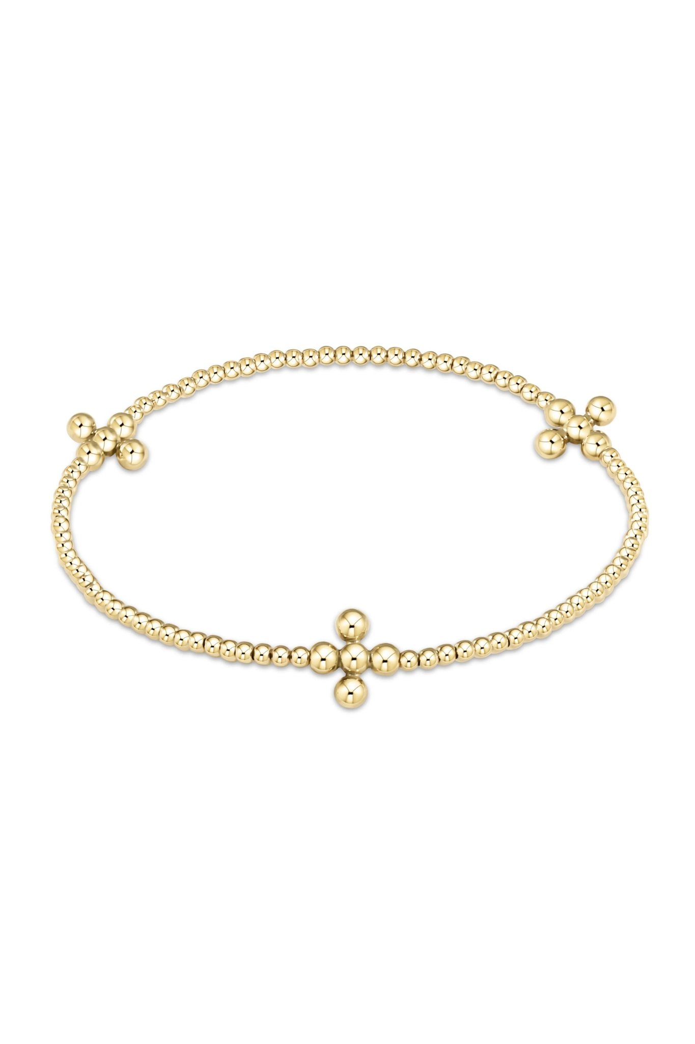 Enewton 2mm Beaded 3mm Beaded Gold Cross Bracelet - Be You Boutique