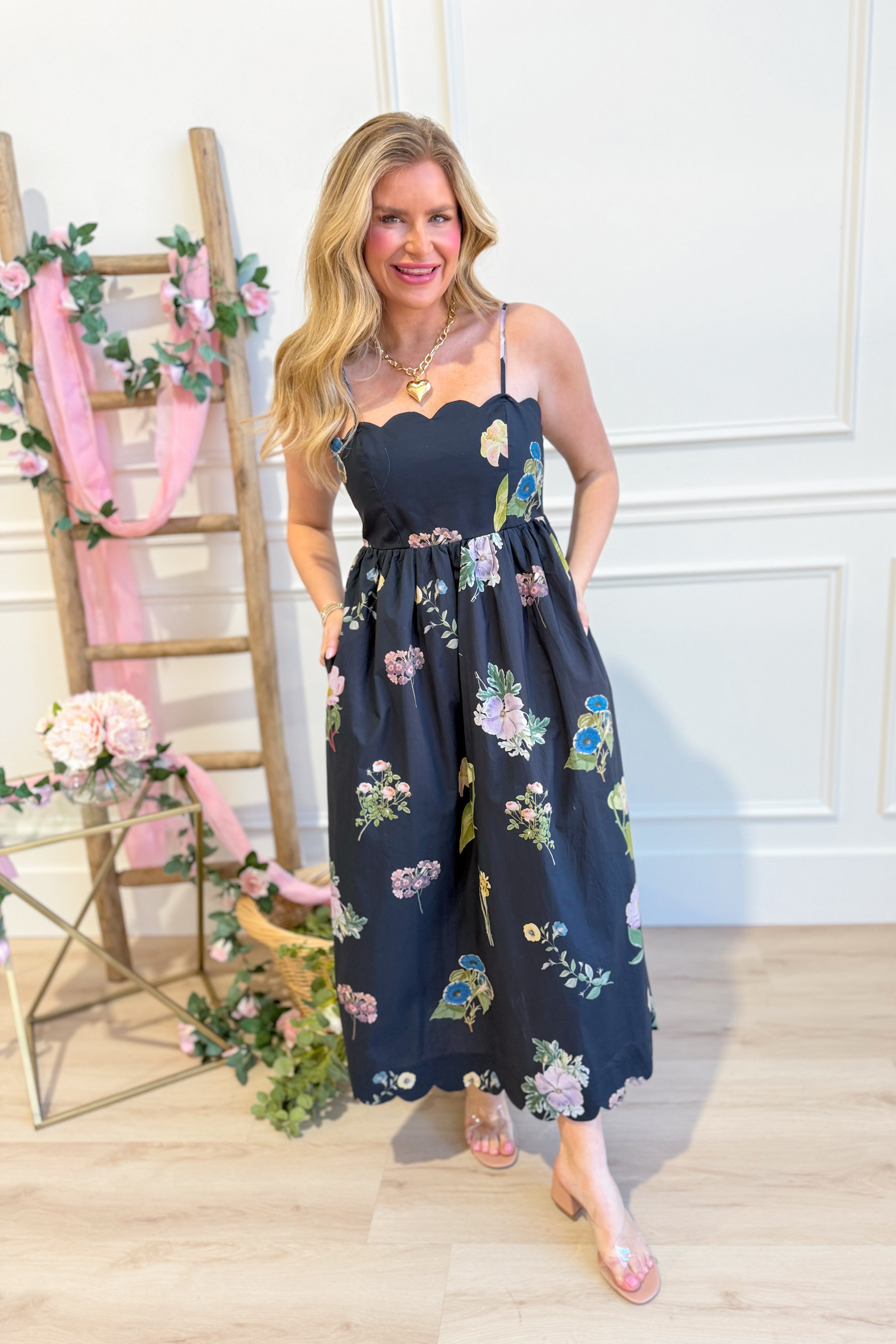 Mandy Floral Sleeveless Dress - Be You Boutique