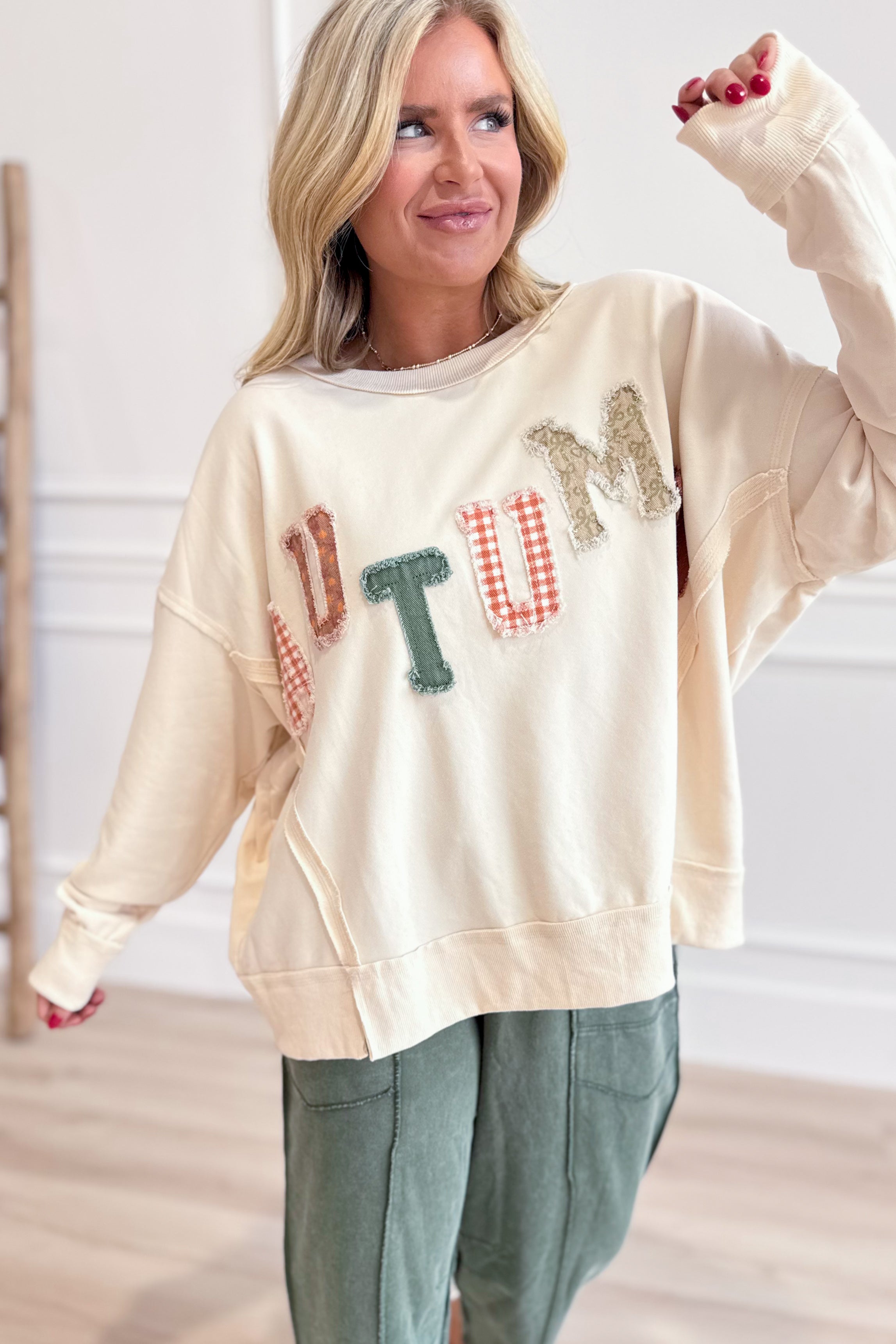 Autumn Multi Print Patchwork Pullover - Be You Boutique