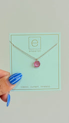 Enewton 16-inch classic birthstone necklace with a sparkling gemstone pendant, elegant jewelry for special occasions.