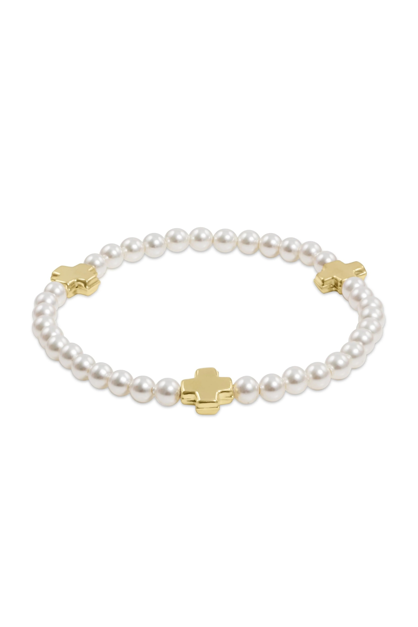 Enewton Signature Cross Pearl Pattern 4mm Bead Bracelet - Be You Boutique