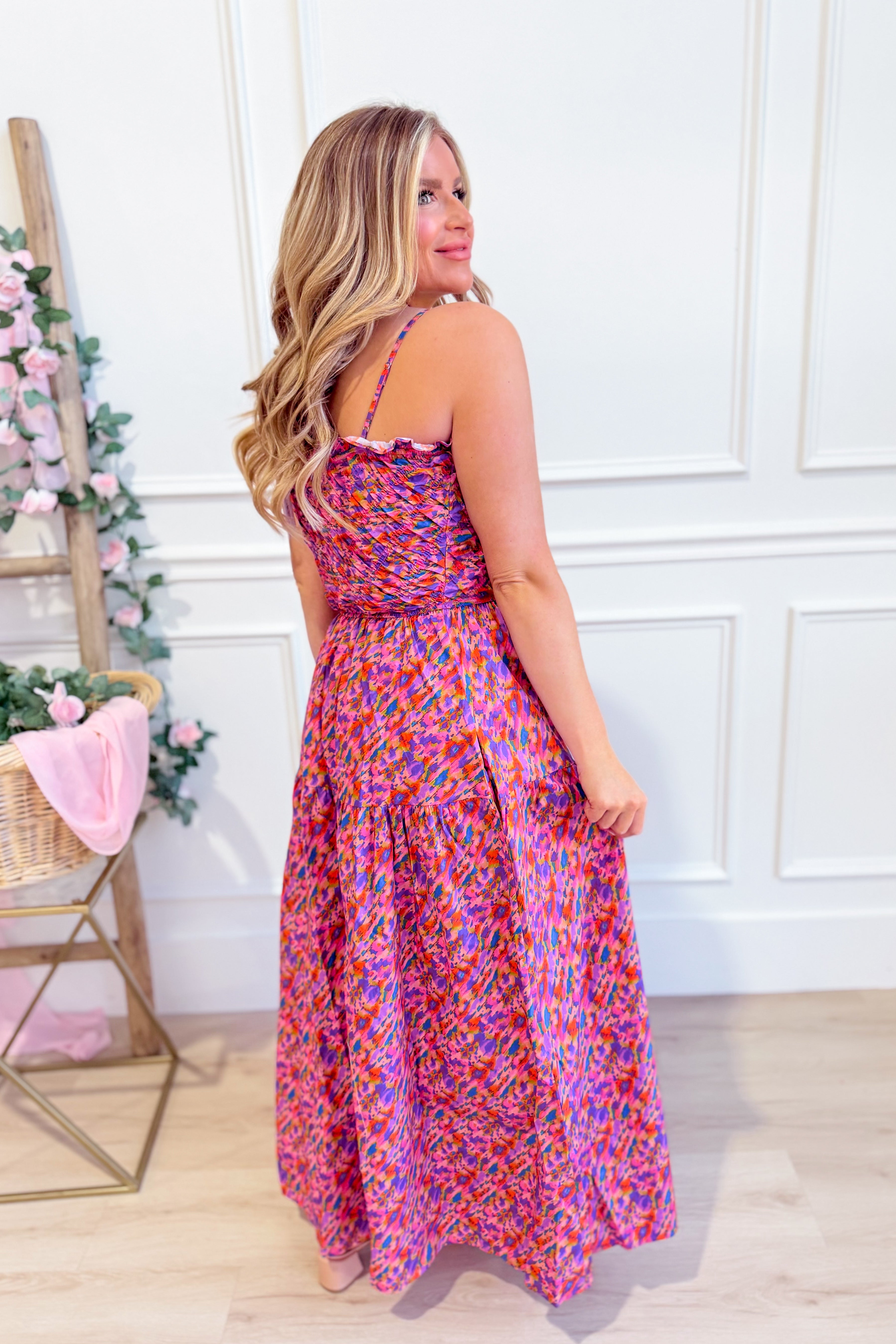 Christine Brushed Printed Midi Dress - Be You Boutique