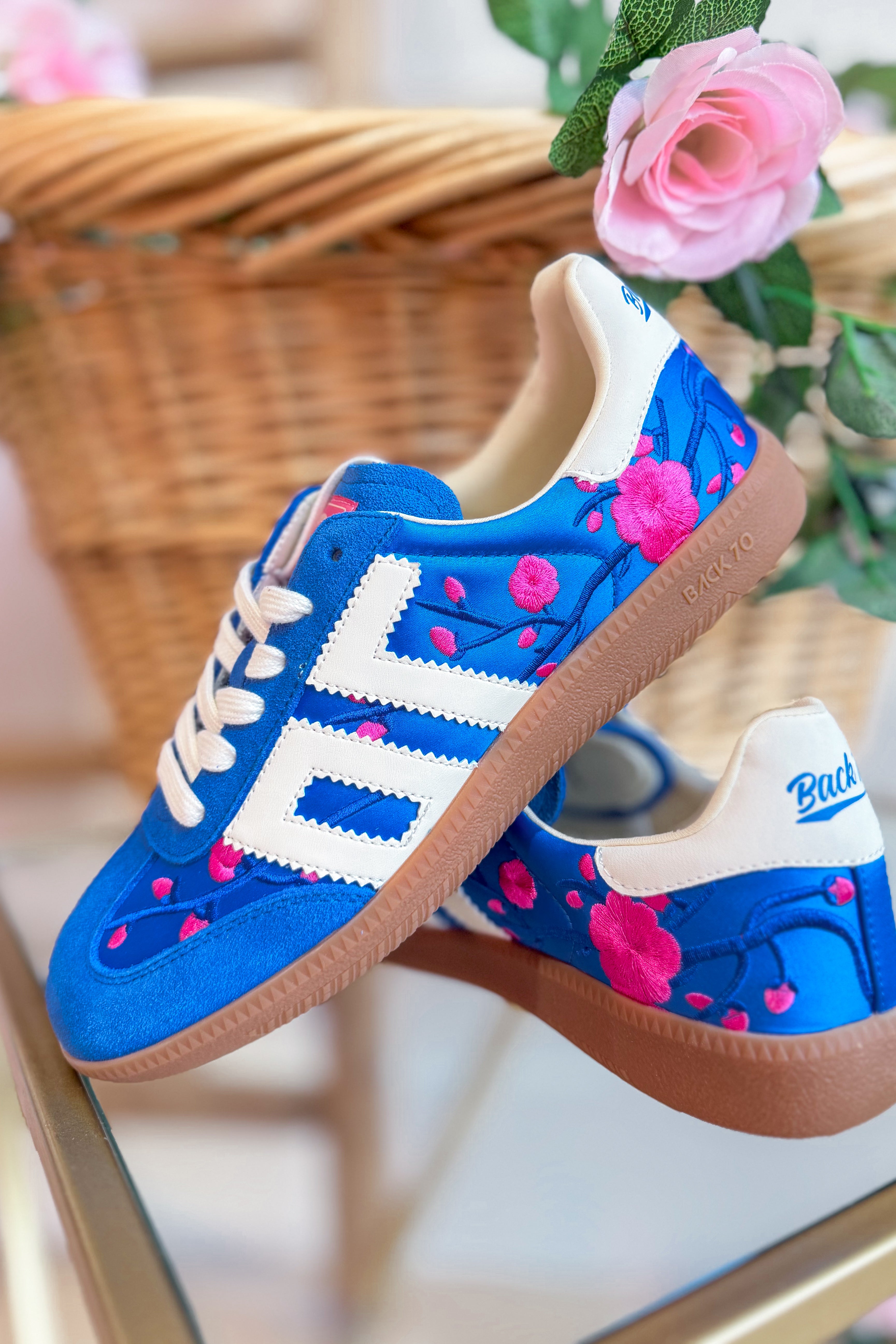 BACK70 Ghost Sneakers Floral French Blue Ghost - Be You Boutique