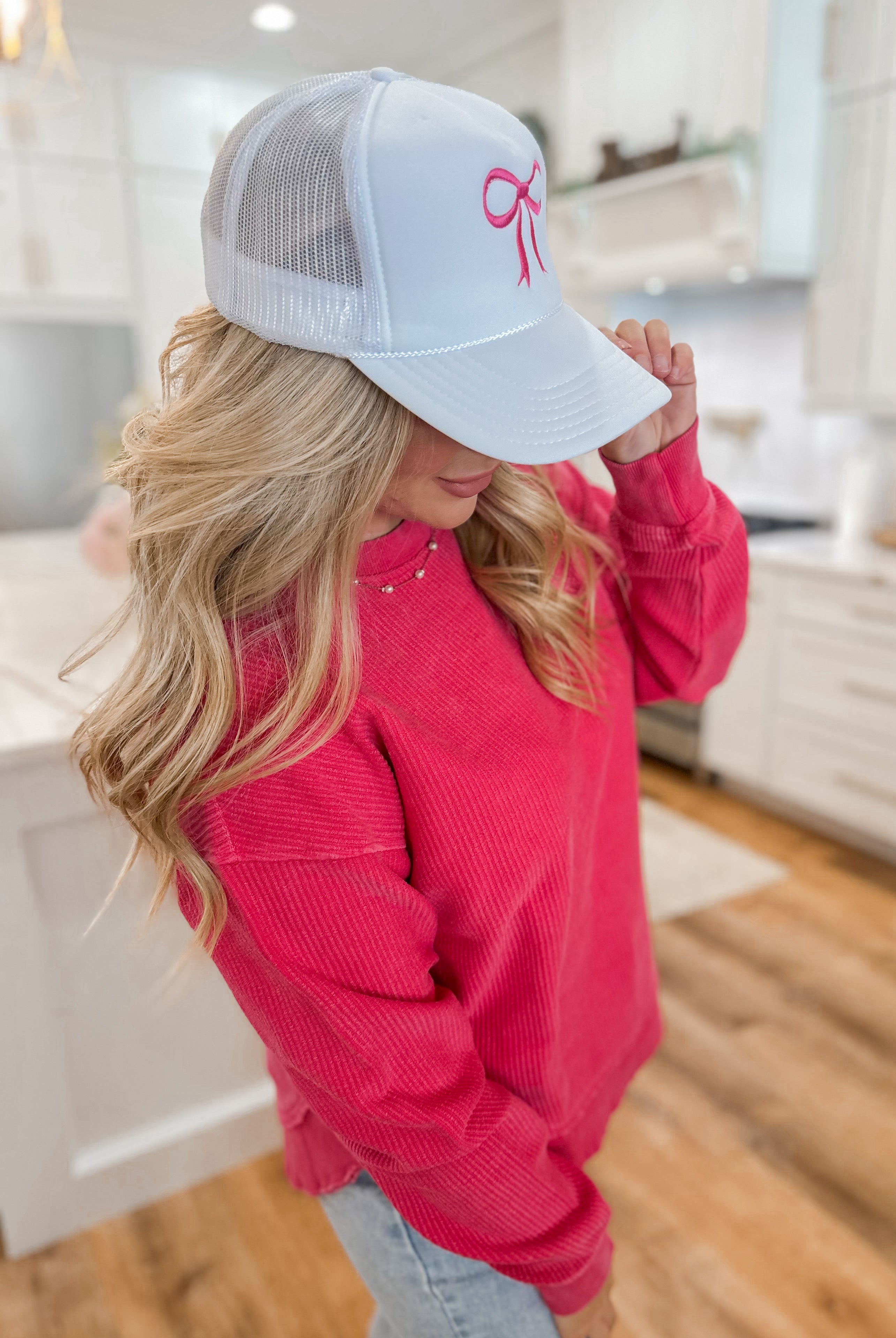 Sweet Bow Comfy Trucker Cap Hat - Be You Boutique