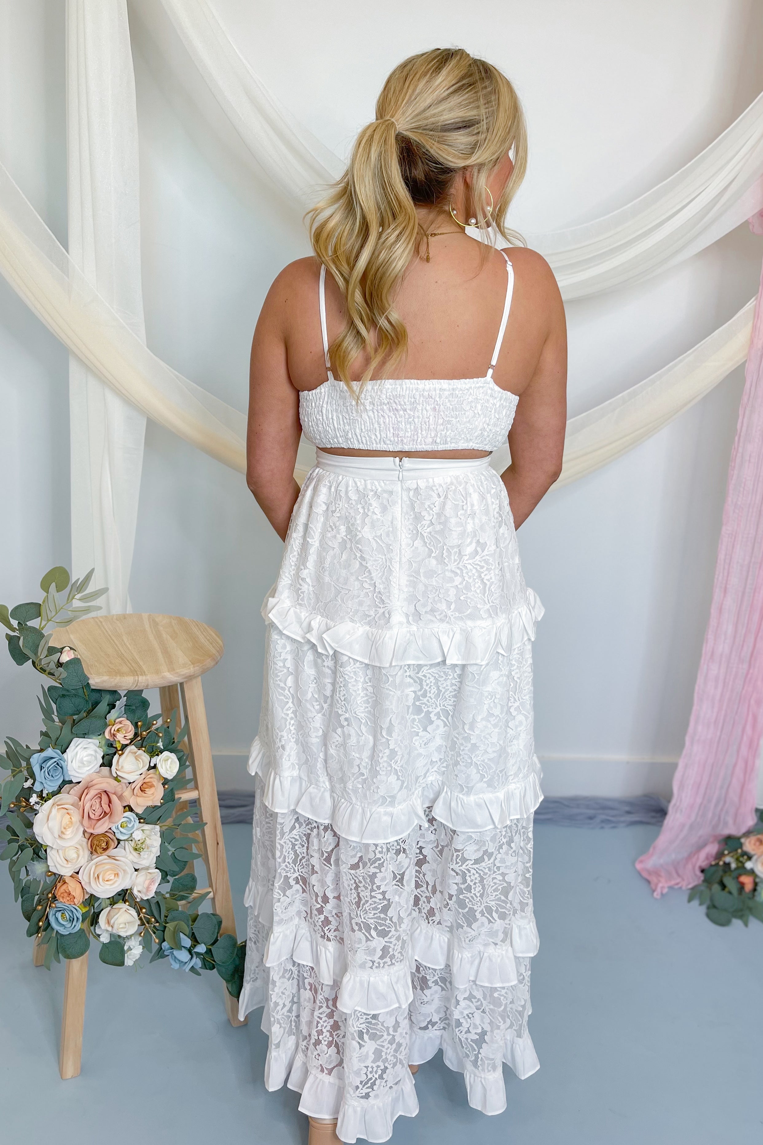 Kit Lace Ruffle Tier Maxi Dress - Be You Boutique