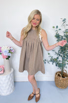 Olivia Plaid Sleeveless Dress - Be You Boutique