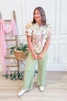 Carol Floral Printed Puff Sleeve Top - Be You Boutique