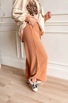 Caris Mineral Washed Upside Down Terry Knit Wide Leg Palazzo Pants [S~3X] - Be You Boutique