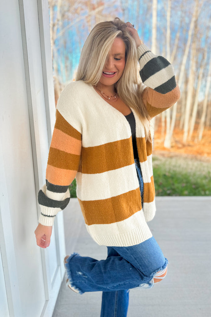 Adelaide Open Striped Cardigan - Be You Boutique