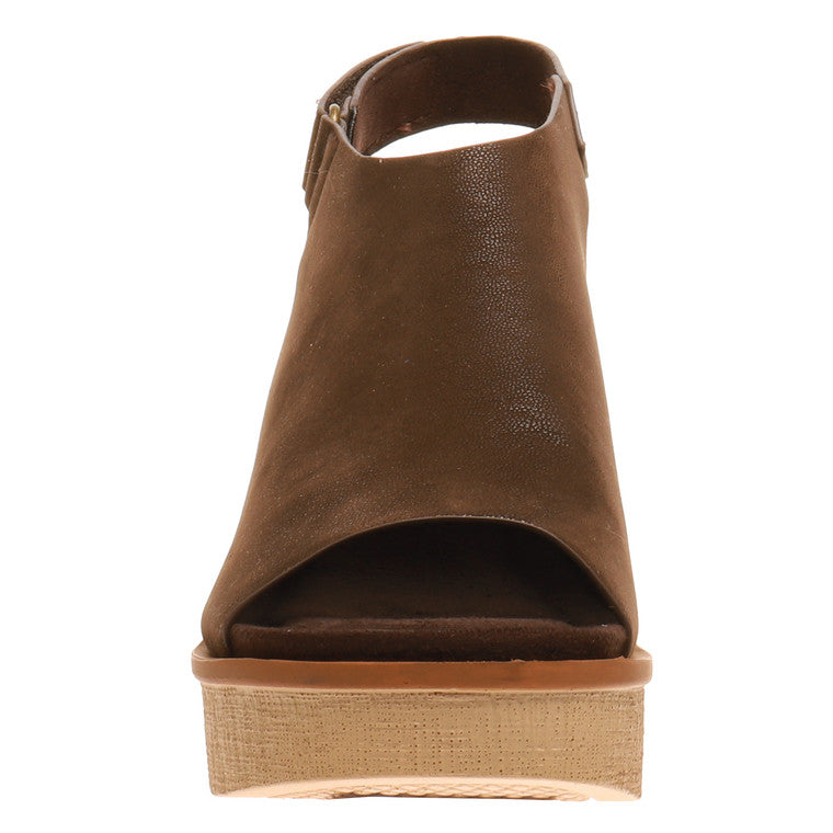 Clue Sling Back Wedge Platform Sandal with Hook and Loop Closure - Be You Boutique