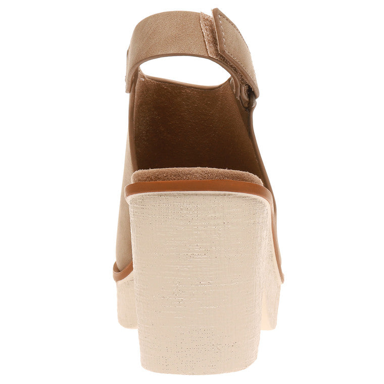 Clue Sling Back Wedge Platform Sandal with Hook and Loop Closure - Be You Boutique