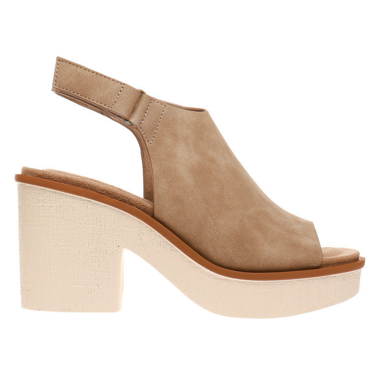 Clue Sling Back Wedge Platform Sandal with Hook and Loop Closure - Be You Boutique