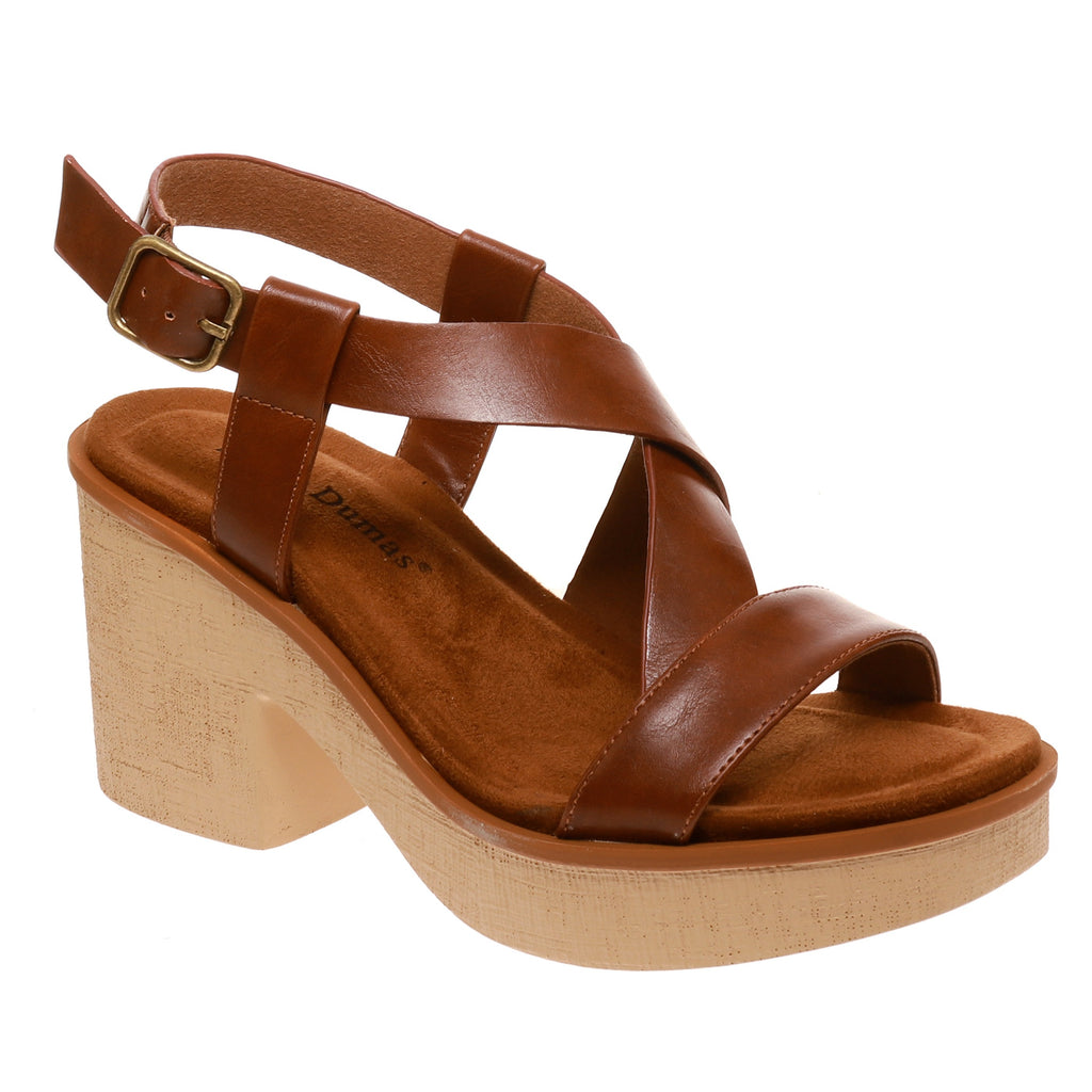 Clue Whiskey Adjustable Sling Back Wedge Platform Sandal with Buckle Closure - Be You Boutique