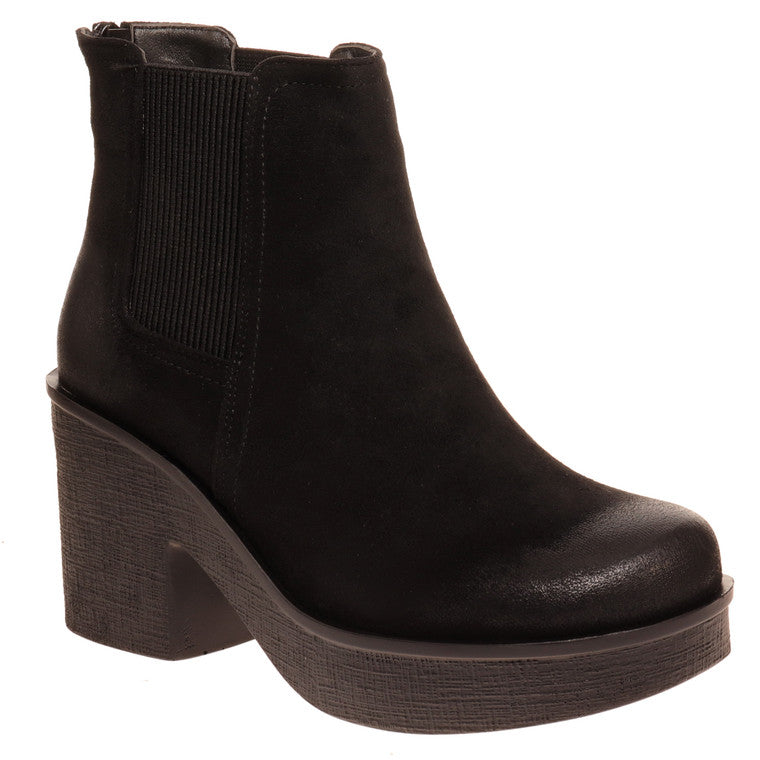 Clue Black Wedge Platform Bootie - Be You Boutique