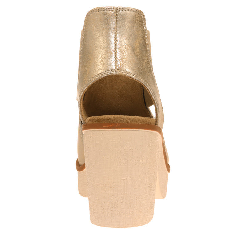 Clue Gold Wedge Platform Sandal Elastic Closure - Be You Boutique