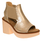 Clue Gold Wedge Platform Sandal Elastic Closure - Be You Boutique