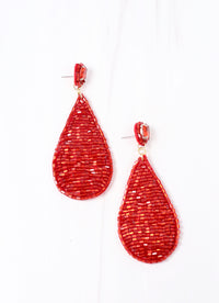 Caroline Hill Kathleen Beaded Rop Earrings ~ Red - Be You Boutique