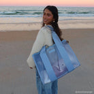 CrochetWavePink Jelly Tote bag by Casemate, stylish transparent accessory with pink crochet accents for casual use