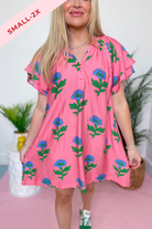 Janie Floral Flutter Sleeve Dress - Be You Boutique
