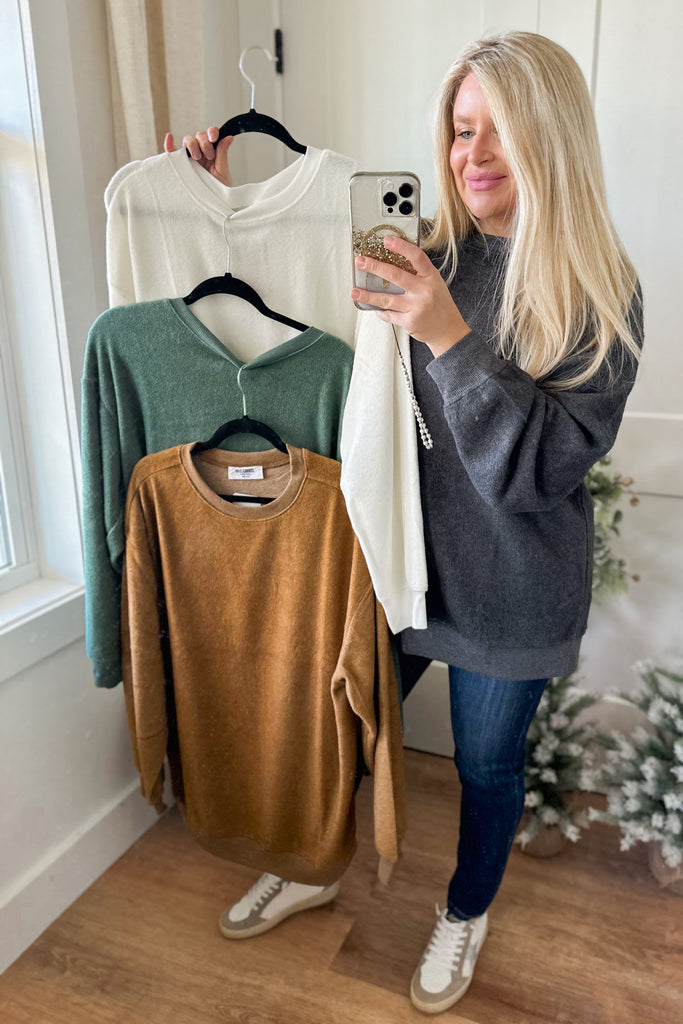 Delores Long Sleeve Oversized Top - Be You Boutique
