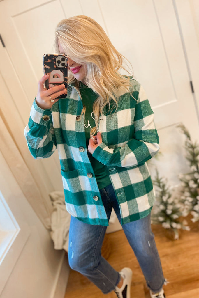 Beau Flannel Shirt Shacket Jacket Top with Pockets - Be You Boutique