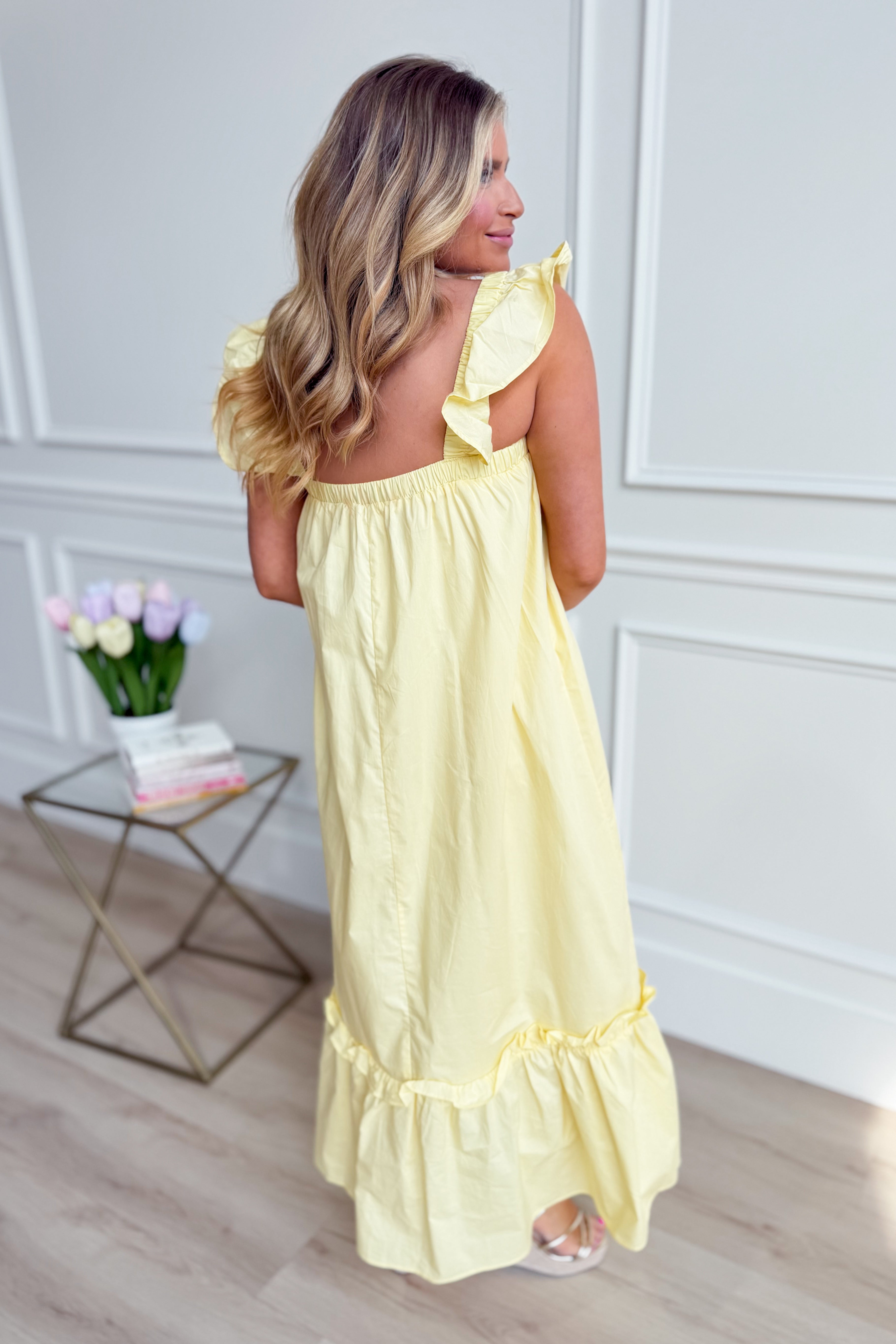 Folly Butter Flutter Sleeve Midi Dress – Be You Boutique