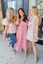 BuddyLove Calla Lily Madsison Ruffle Sleeve Short Dress - Be You Boutique