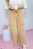 Bradley Mineral Washed Terry Knit Wide Leg Pants [S~3X] - Be You Boutique