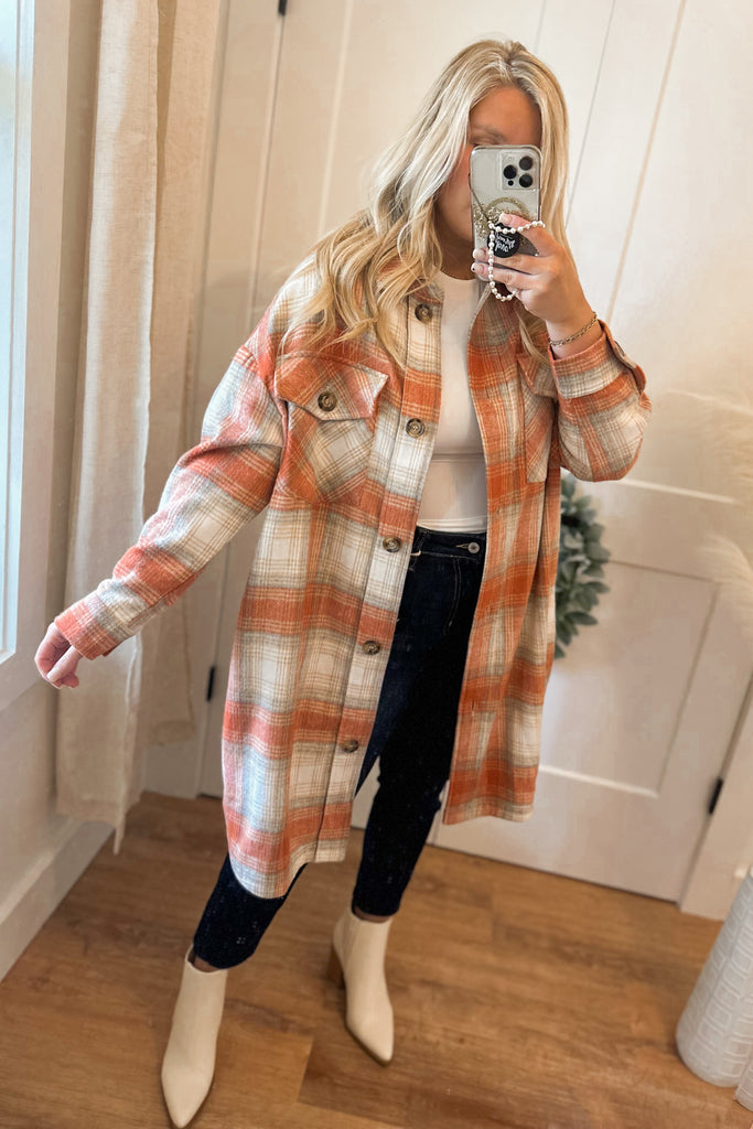 Martha Long Plaid Shacket - Be You Boutique