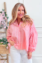 Patsy Pinstripe Long Sleeve Top - Be You Boutique